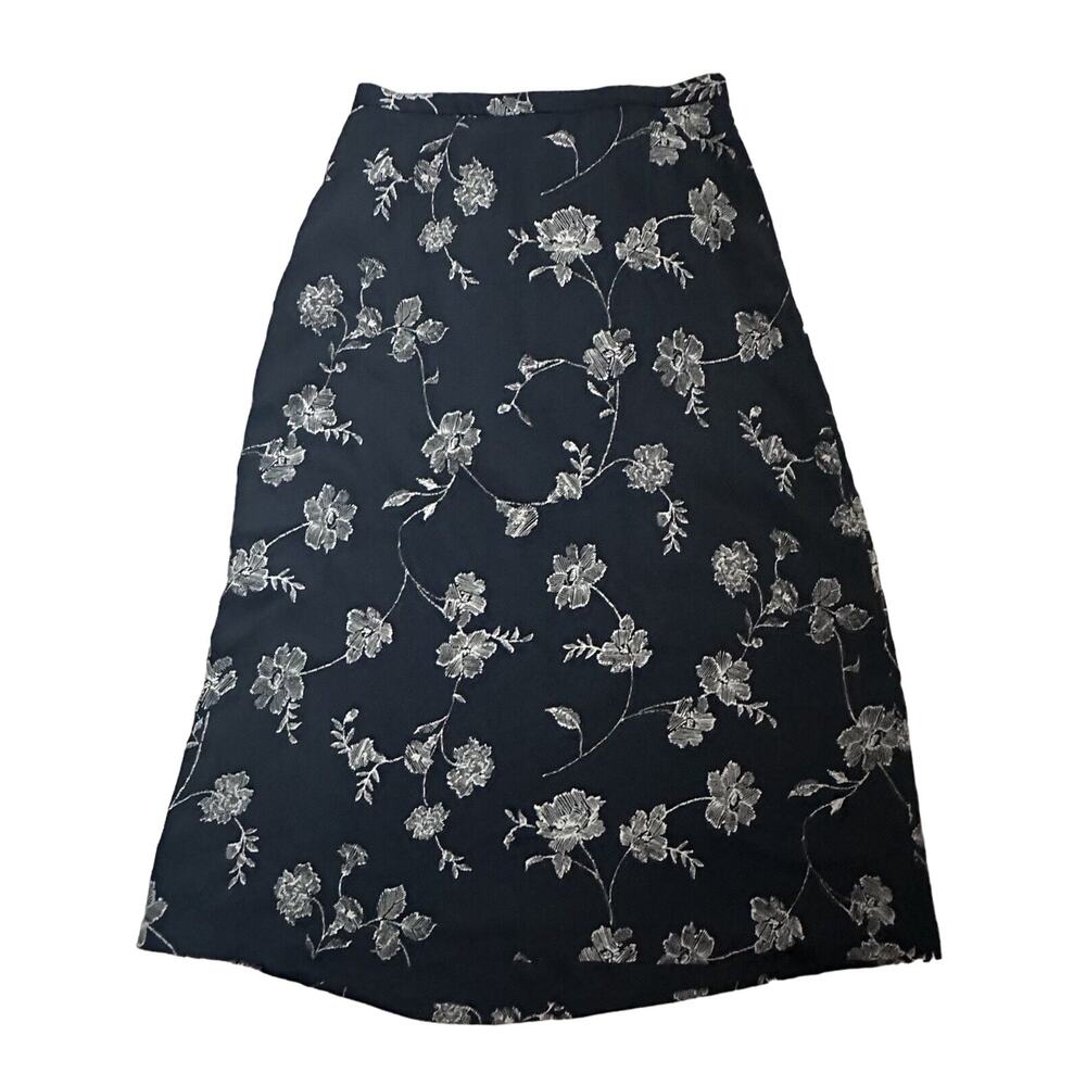 Vintage‎ Pendleton|Maxi Skirt|Black/Tan Floral|SZ 14